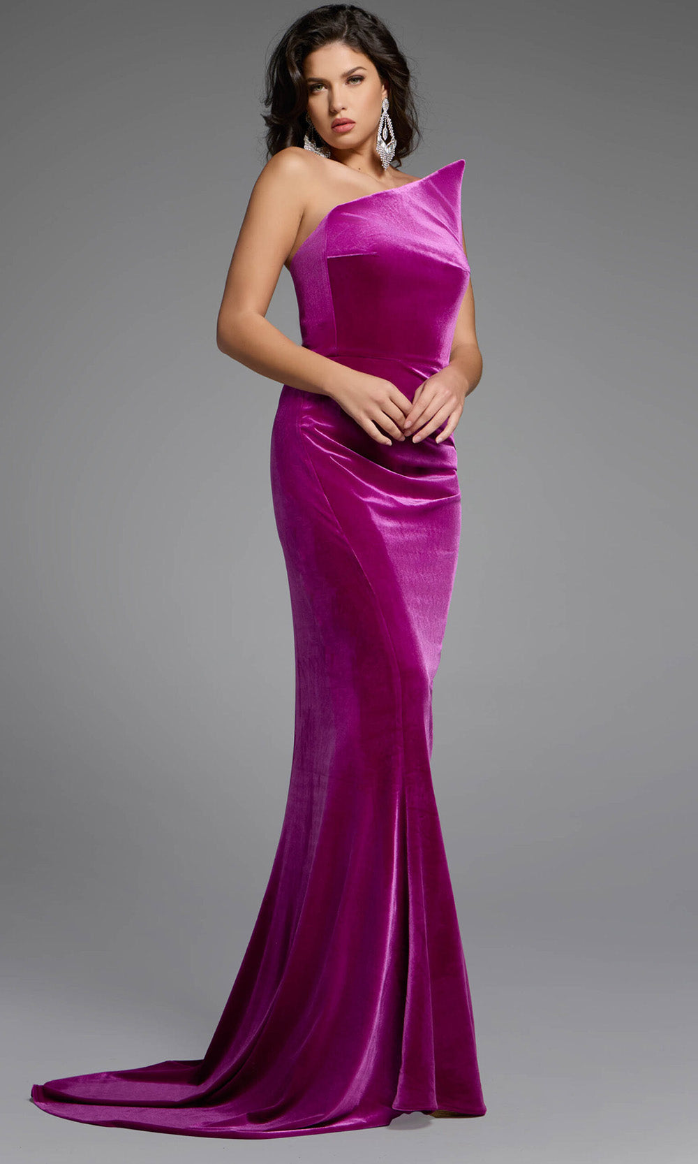 Jovani 40307 - Elegant Velvet Strapless Evening Gown
