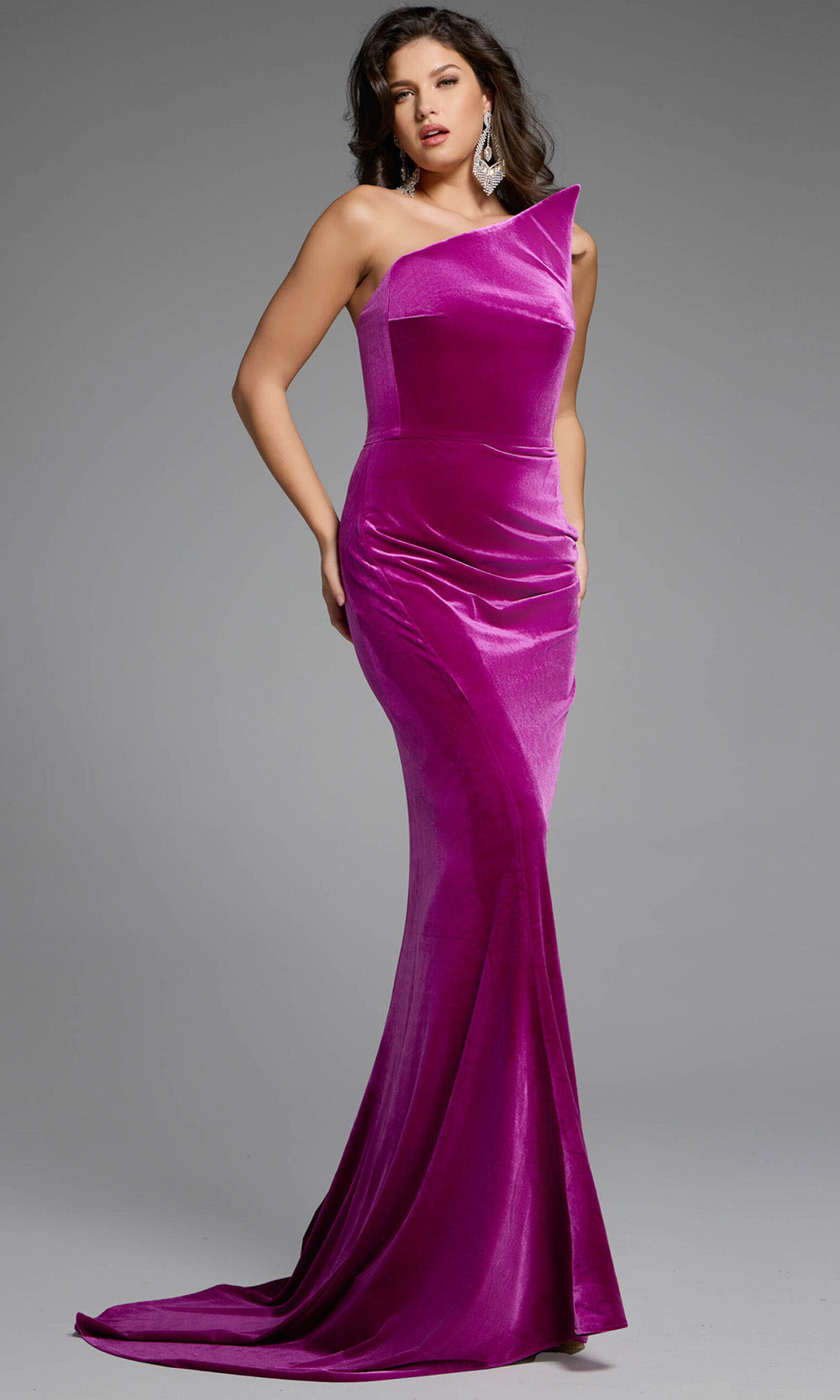 Jovani 40307 - Elegant Velvet Strapless Evening Gown