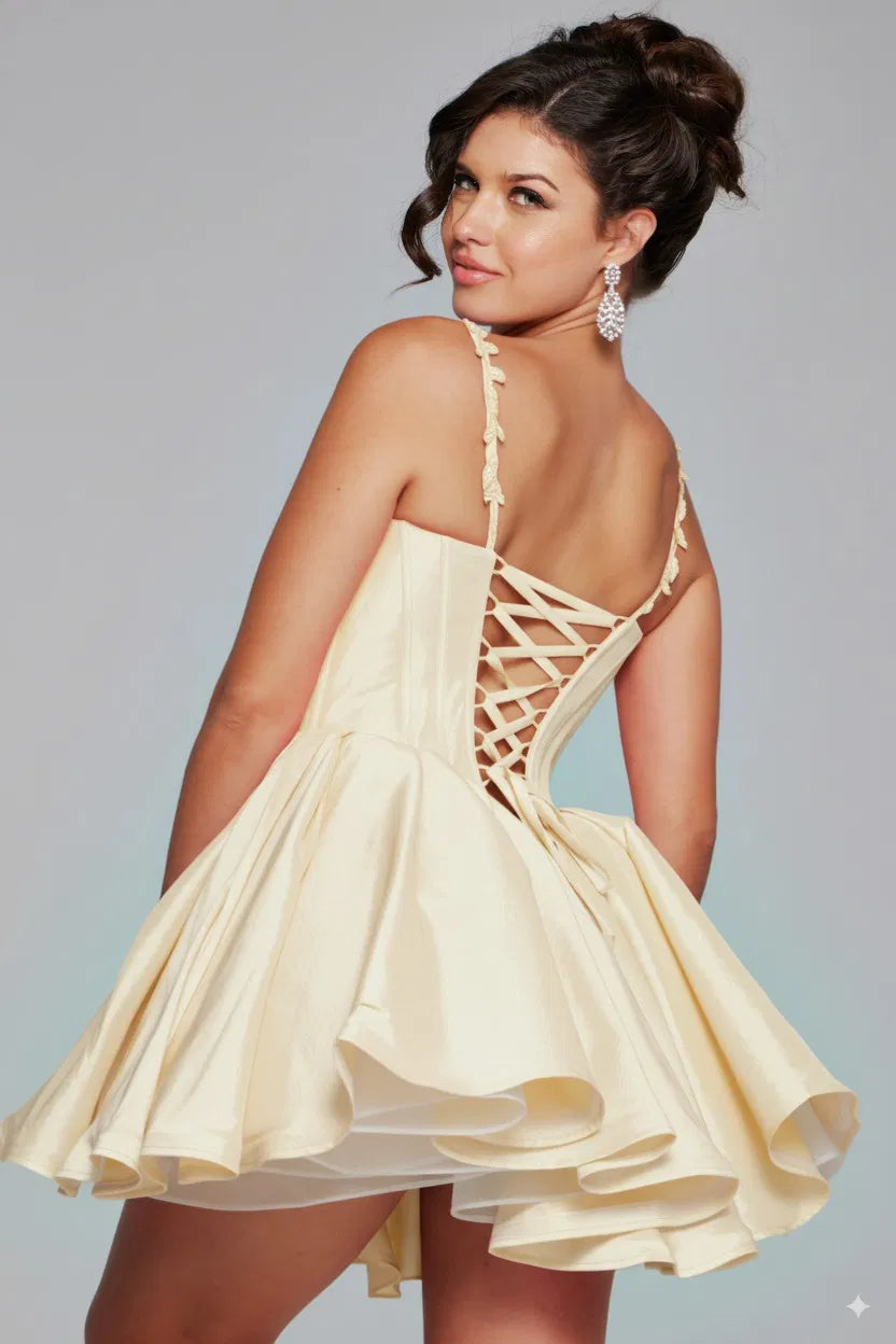 Jovani 40379 - Pleated Skirt Scoop Cocktail Dress
