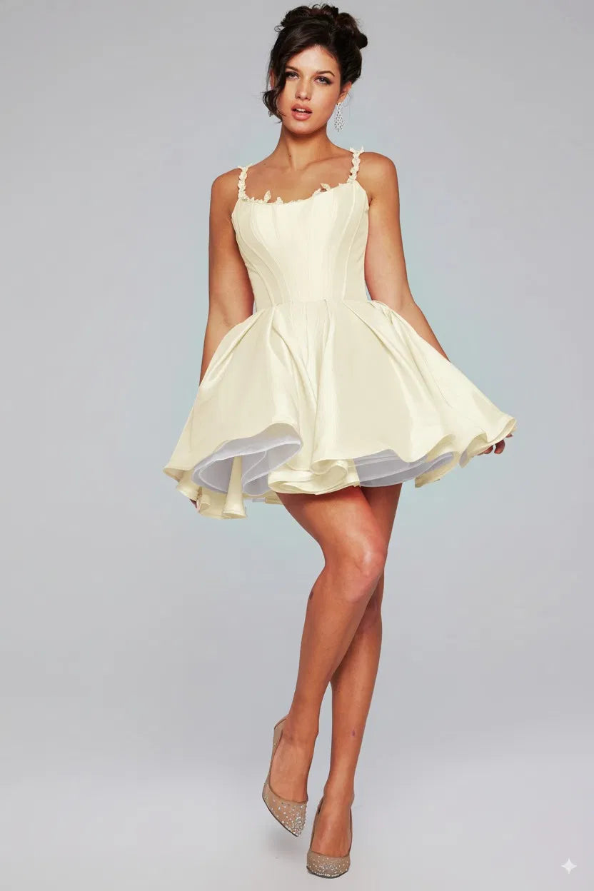 Jovani 40379 - Pleated Skirt Scoop Cocktail Dress