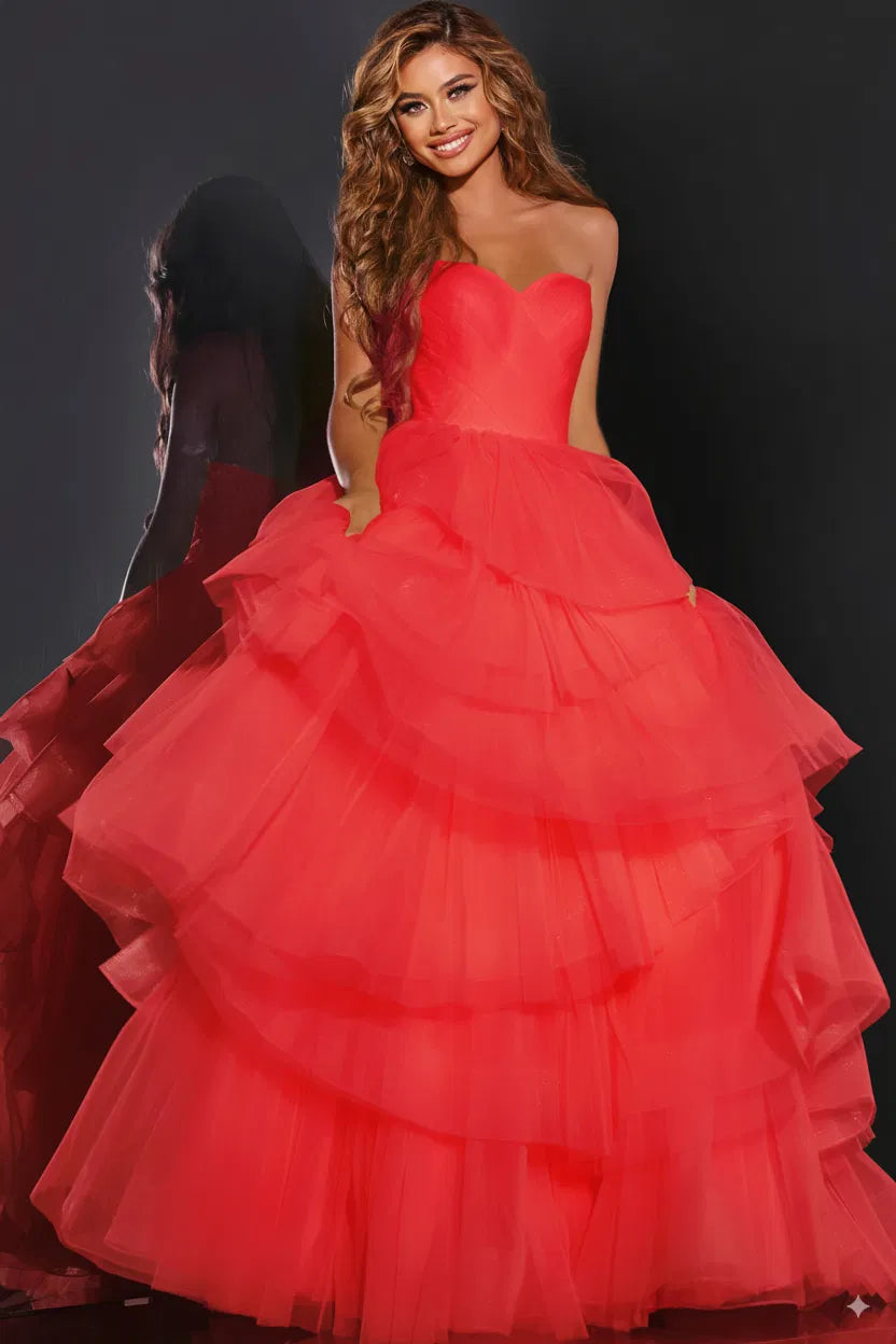 Jovani 40394 - Strapless Tiered Ballgown
