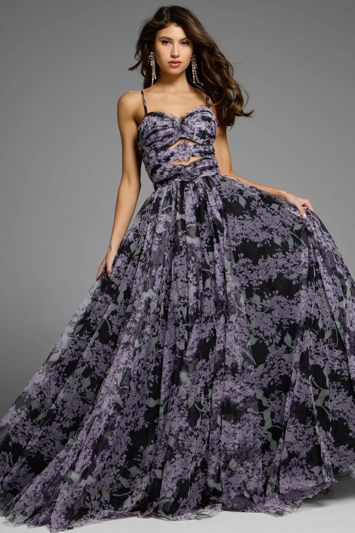 Jovani 40402 - Floral A-Line Prom Dress