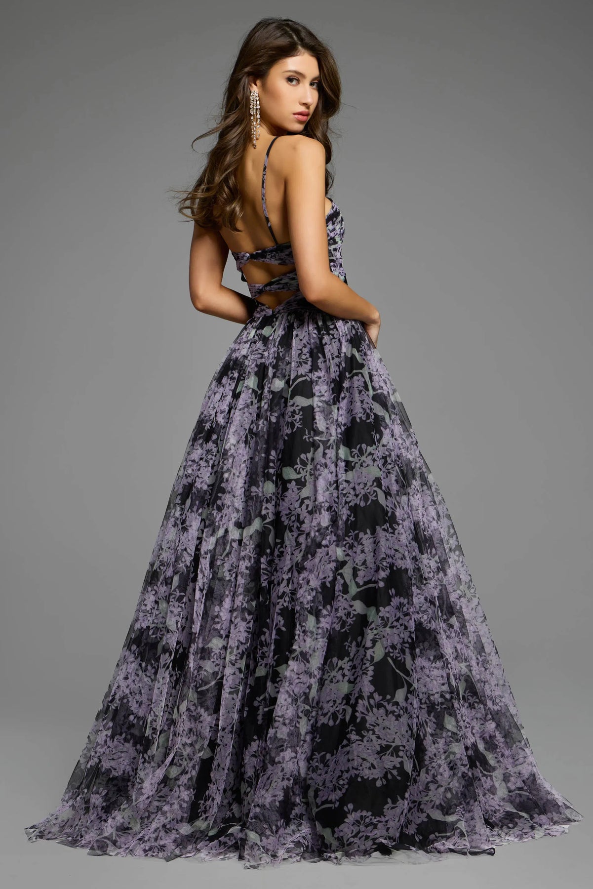Jovani 40402 - Floral A-Line Prom Dress