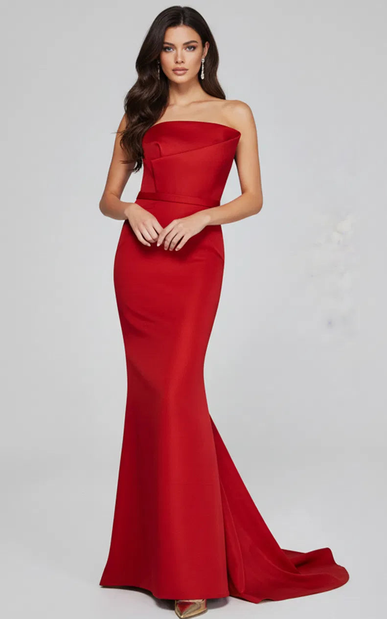 Jovani 40598 - Pleated Detail Mermaid Evening Gown