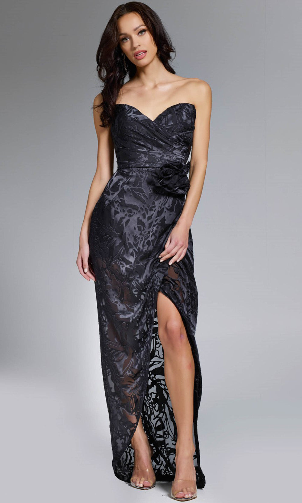 Jovani 40706 - Ruched Sweetheart Gown with Slit
