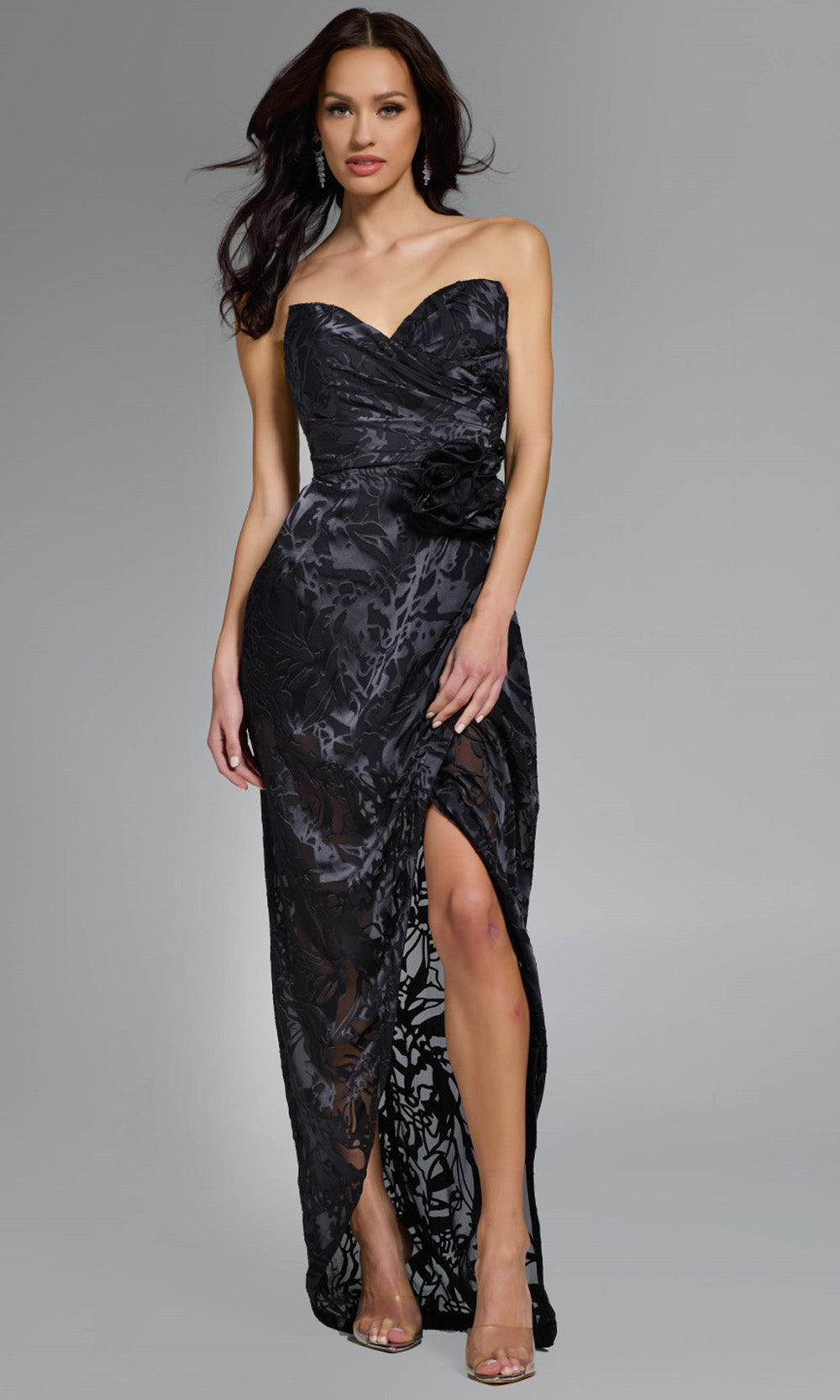 Jovani 40706 - Ruched Sweetheart Gown with Slit