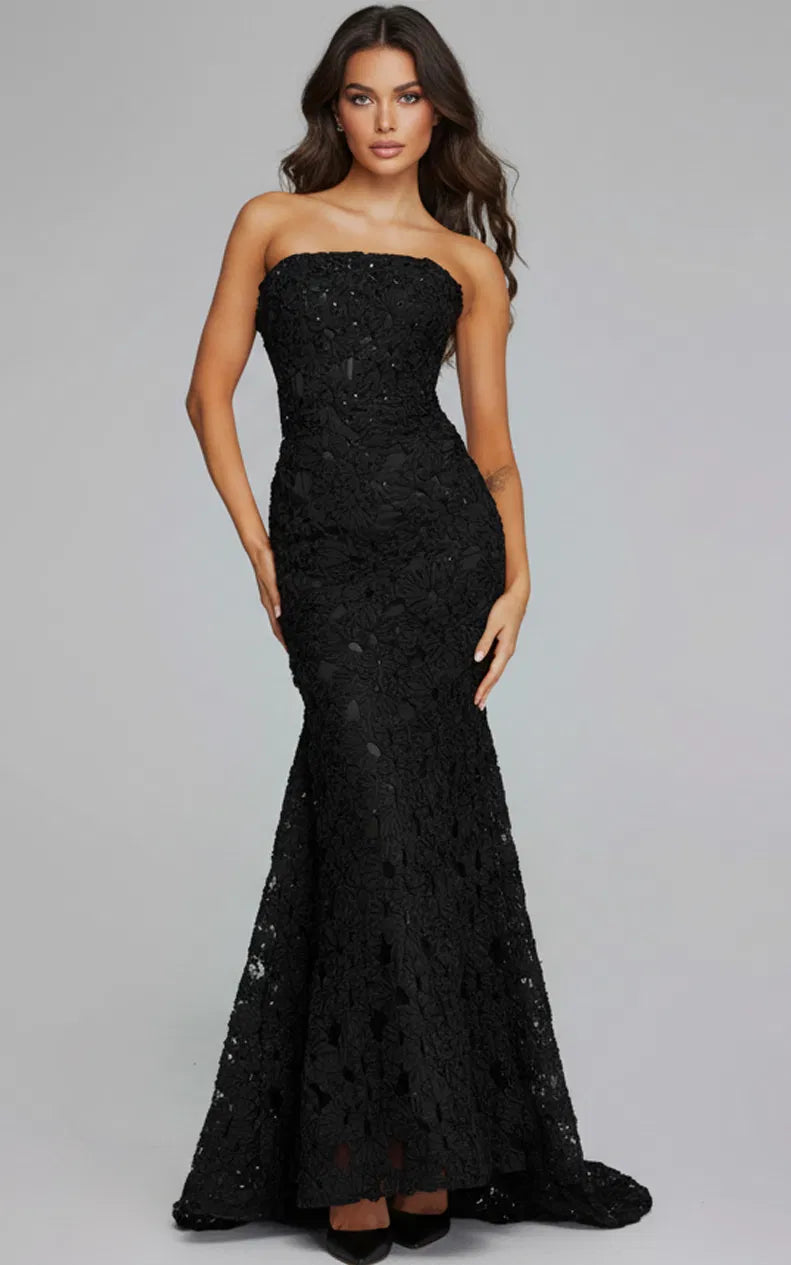 Jovani 40744 - Strapless Lace Evening Gown