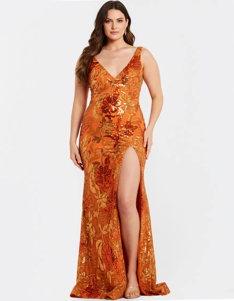 Jovani 40757 - Sequin V-Neck Prom Dress