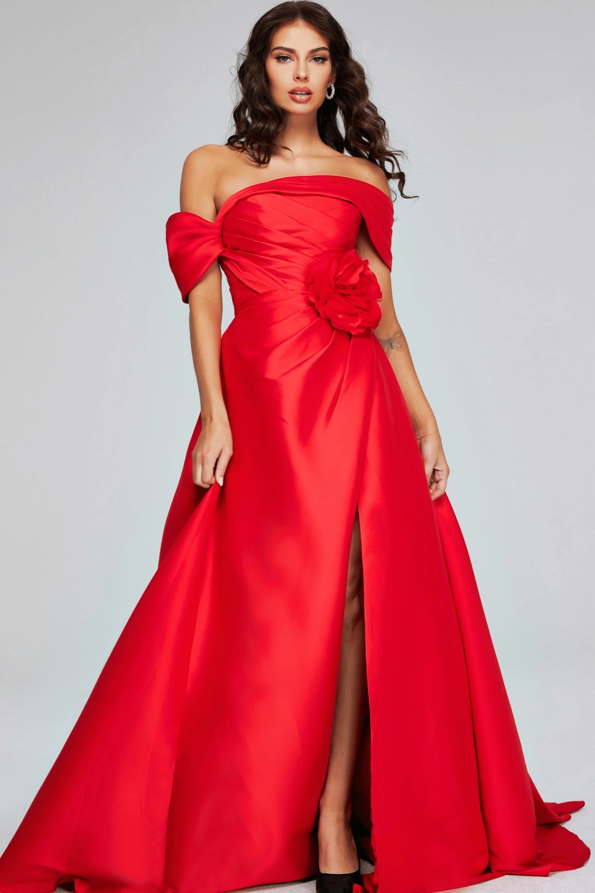 Jovani 40832 - Off Shoulder Evening Gown with Slit