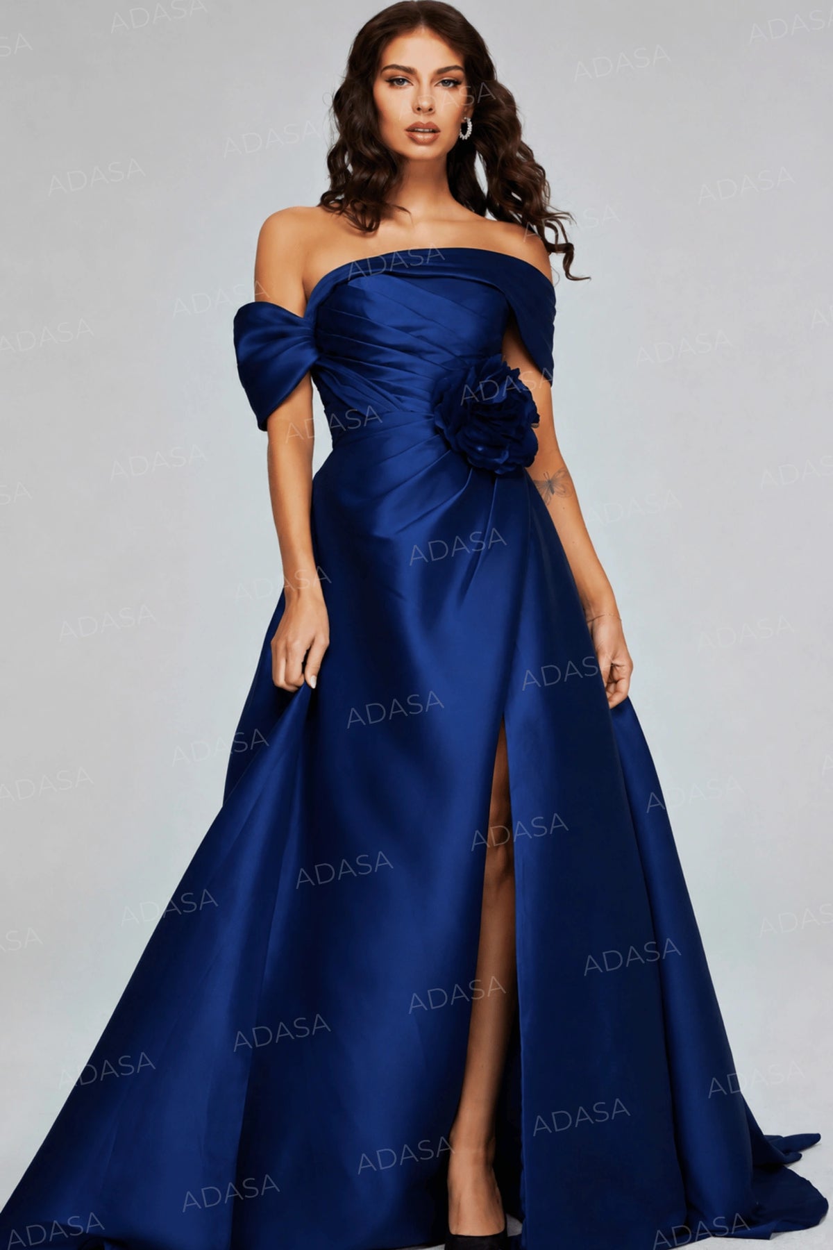 Jovani 40832 - Off Shoulder Evening Gown with Slit