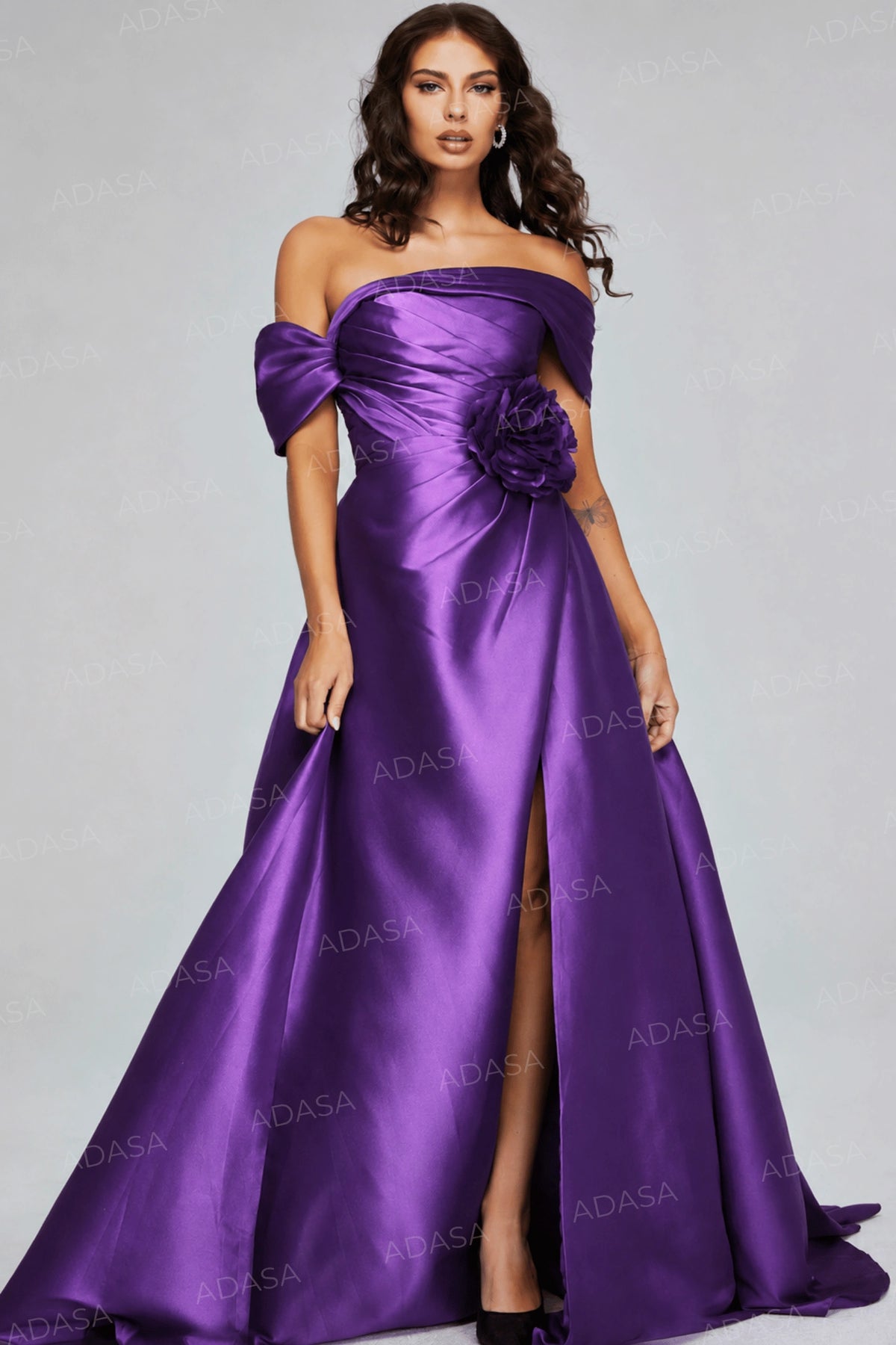 Jovani 40832 - Off Shoulder Evening Gown with Slit