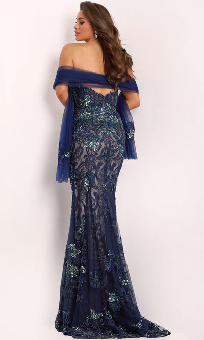 Jovani 40848 - Embroidered Sweetheart Evening Gown with Shawl Prom Dresses