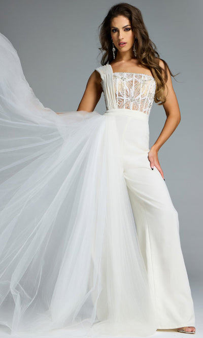 Jovani 40933 - Embellished Corset Wide-Leg Jumpsuit Formal Pantsuits