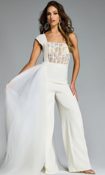 Jovani 40933 - Embellished Corset Wide-Leg Jumpsuit Formal Pantsuits