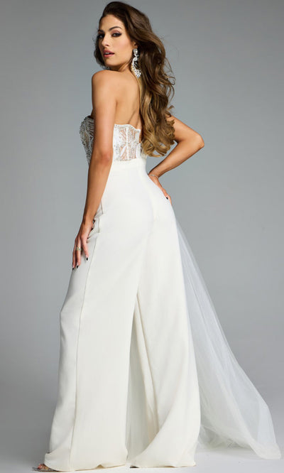 Jovani 40933 - Embellished Corset Wide-Leg Jumpsuit Formal Pantsuits
