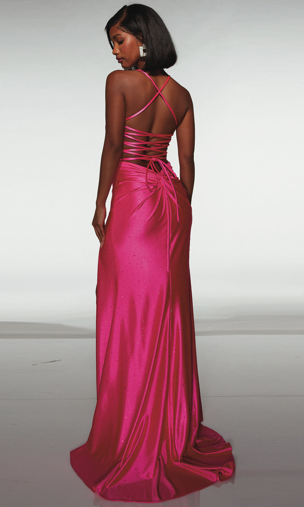 Aerie Couture 410 - Square Neck Satin Gown with Train Long Dresses