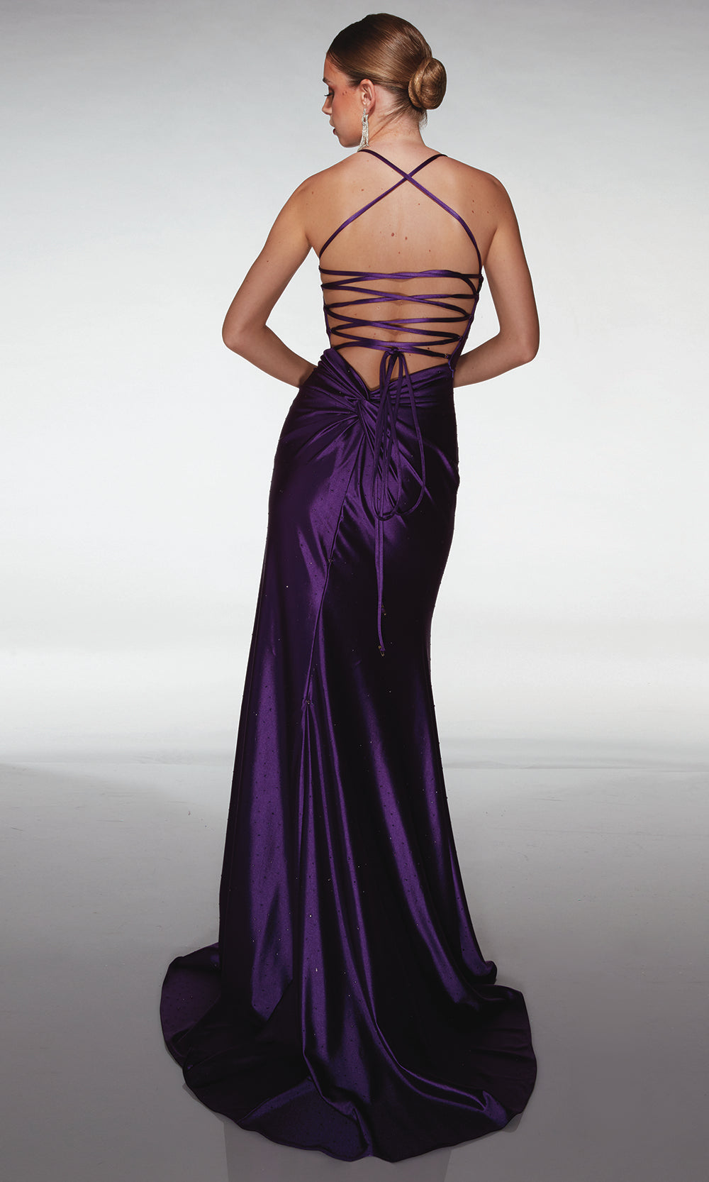 Aerie Couture 410 - Square Neck Satin Gown with Train Long Dresses