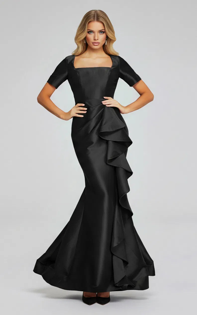 Jovani 41128 - Ruffle Draped Evening Gown