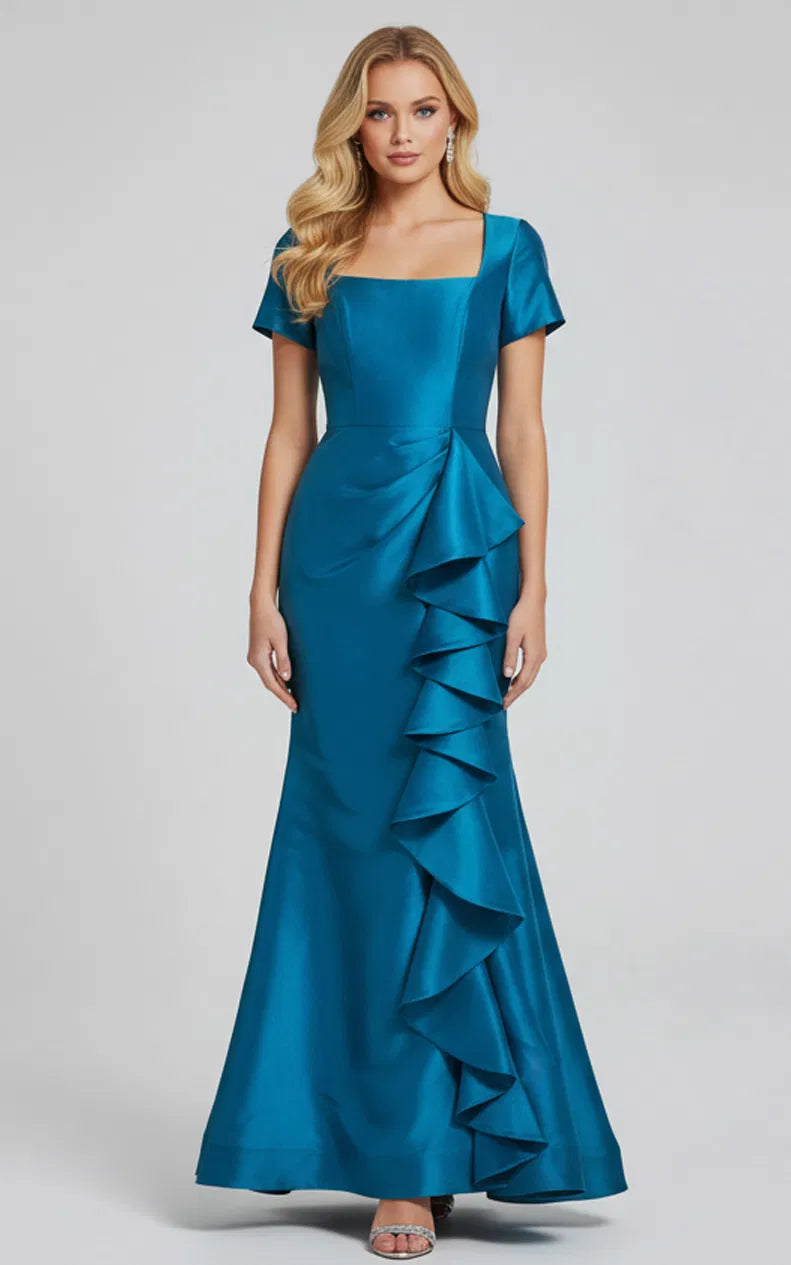 Jovani 41128 - Ruffle Draped Evening Gown