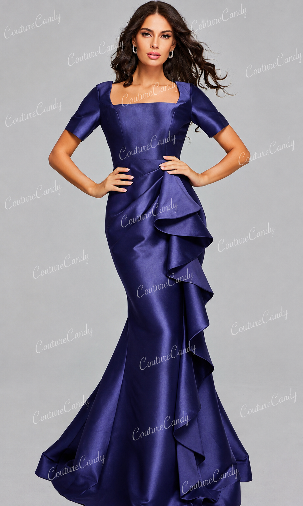 Jovani 41128 - Ruffle Draped Evening Gown