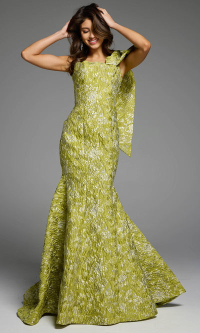 Jovani 41130 - Textured Asymmetric Evening Gown Formal Gowns