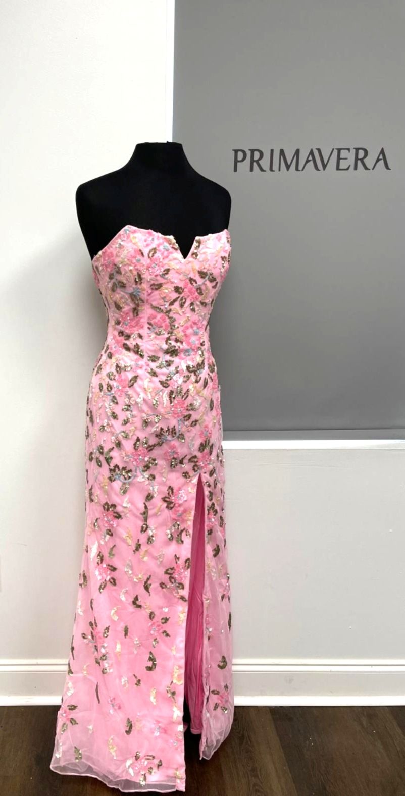 Primavera Couture 4123 - Strapless Floral Prom Dress