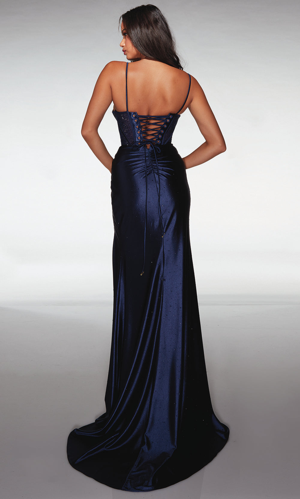 Aerie Couture 414 - Beaded Corset Evening Dress with Ruched Skirt Prom Dresses