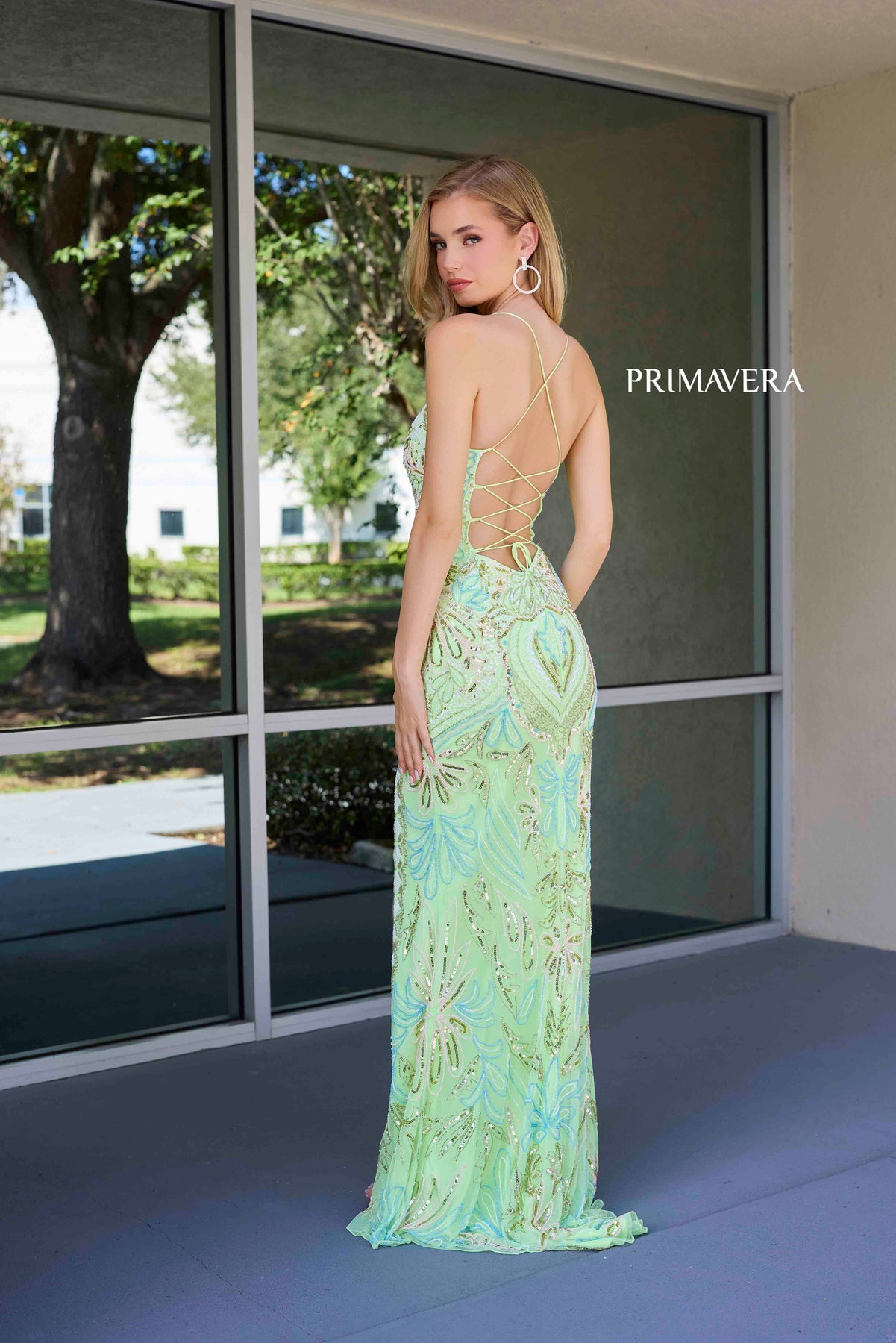 Primavera Couture 4156 - Embellished Scoop Neck Prom Dress
