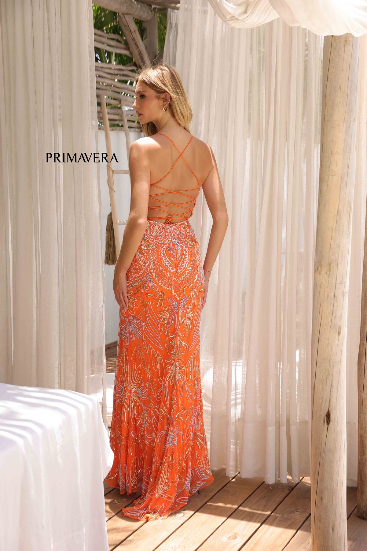 Primavera Couture 4156 - Embellished Scoop Neck Prom Dress