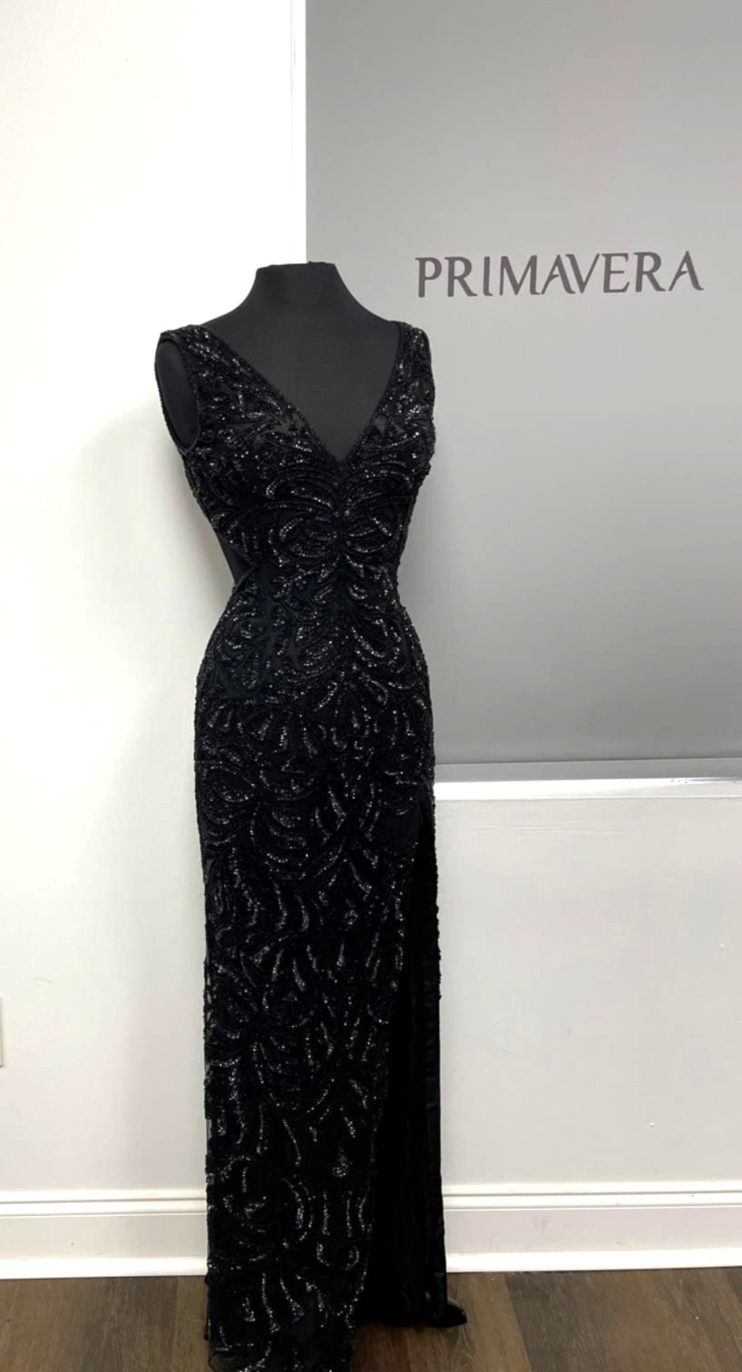 Primavera Couture 4175 - V-Neck Cut-Outs Prom Dress