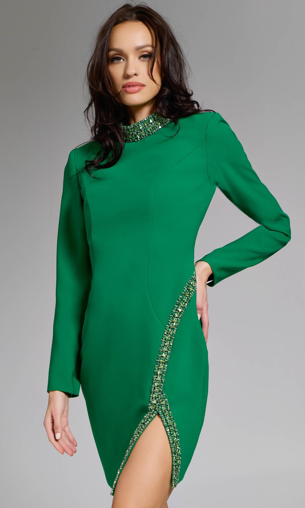 Jovani 42008 - High Neck Sheath Cocktail Dress Cocktail Dresses