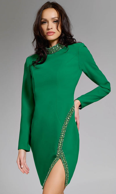 Jovani 42008 - High Neck Sheath Cocktail Dress Cocktail Dresses