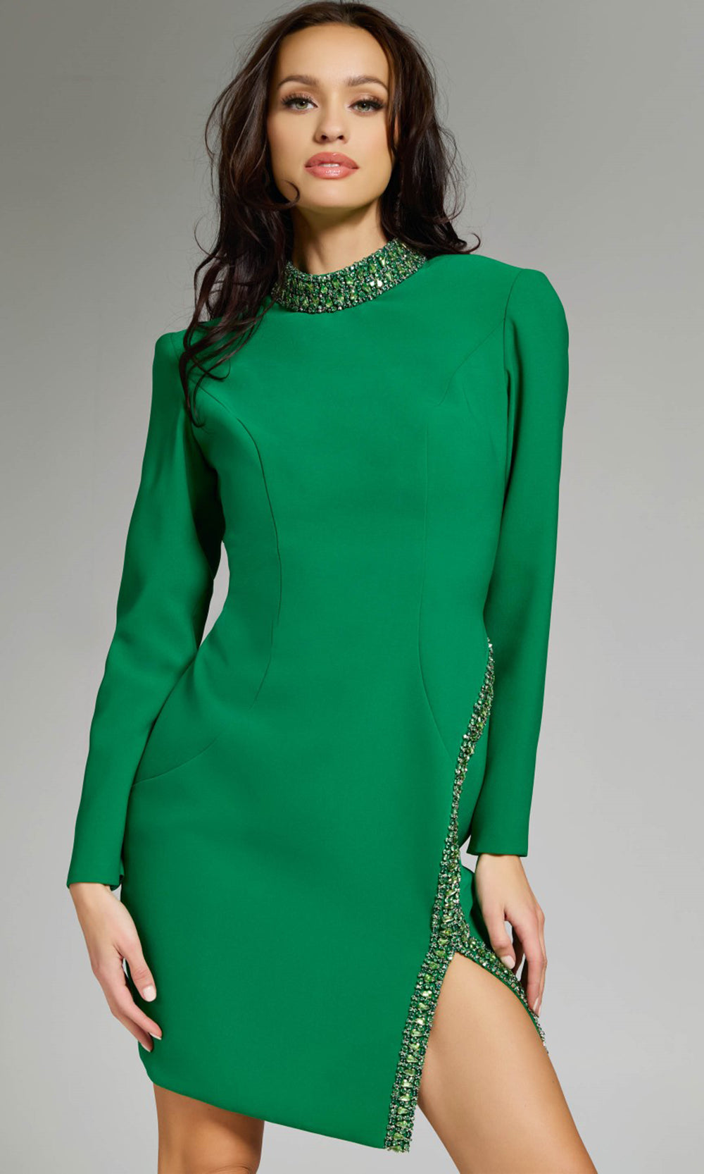 Jovani 42008 - High Neck Sheath Cocktail Dress Cocktail Dresses