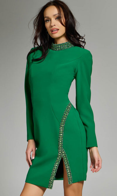 Jovani 42008 - High Neck Sheath Cocktail Dress Cocktail Dresses