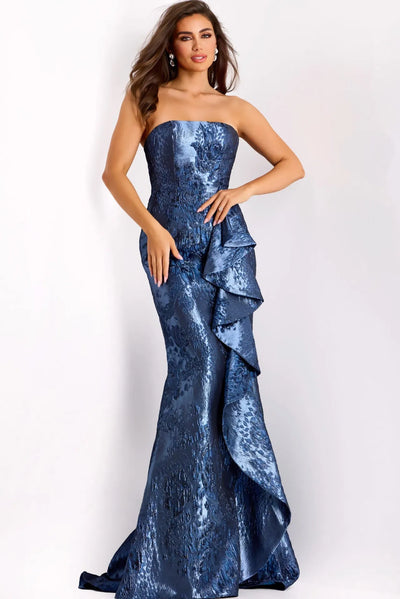Jovani 42028 - Ruffled Detail Mermaid Evening Dress