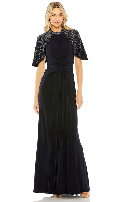 Mac Duggal 42100 - Cape Embellished Evening Dress Special Occasion Dresses 0 /Navy