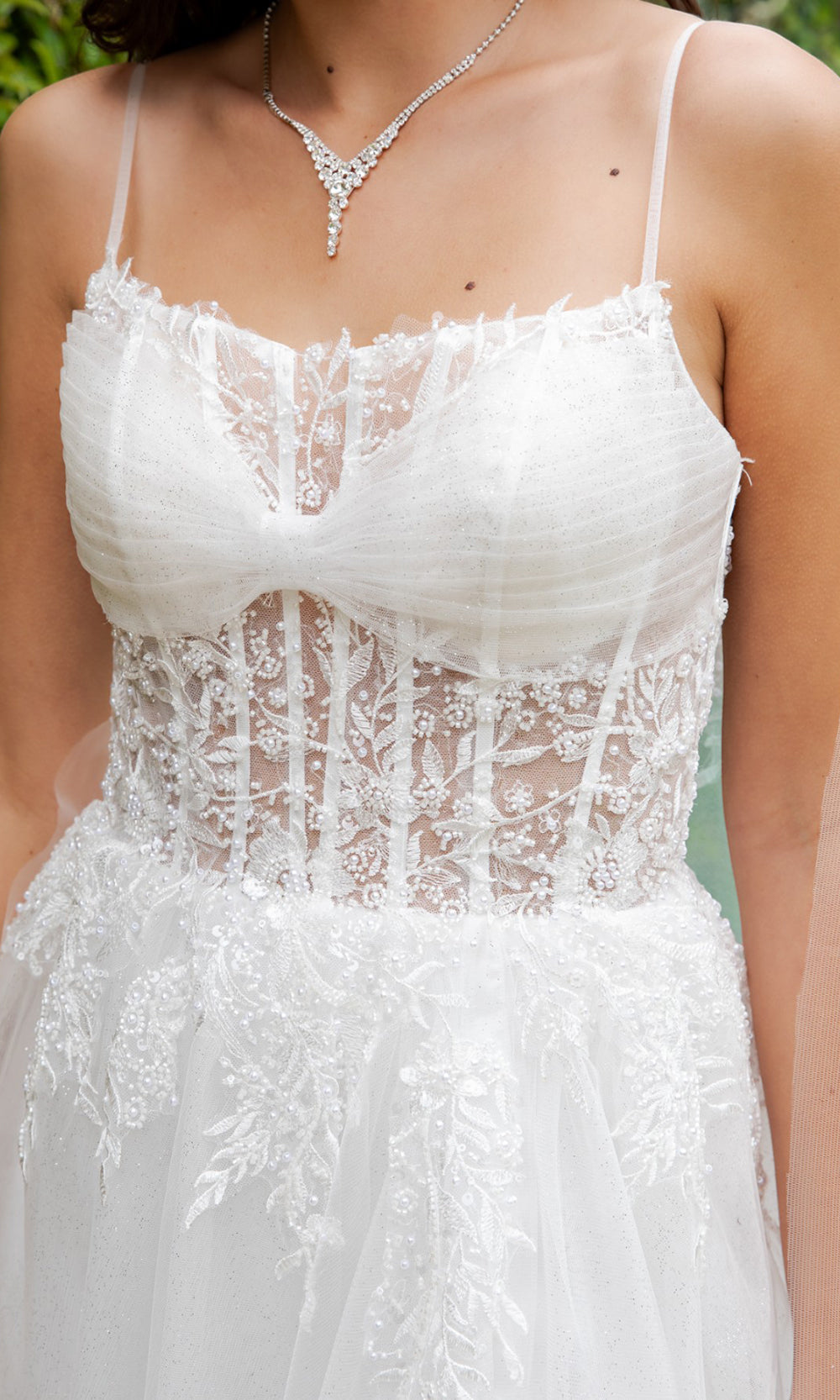 Cinderella Couture 4217 - Sleeveless Illusion Corset Gown with Slit Cinderella Couture 4217 - Sleeveless Illusion Corset Gown with Slit