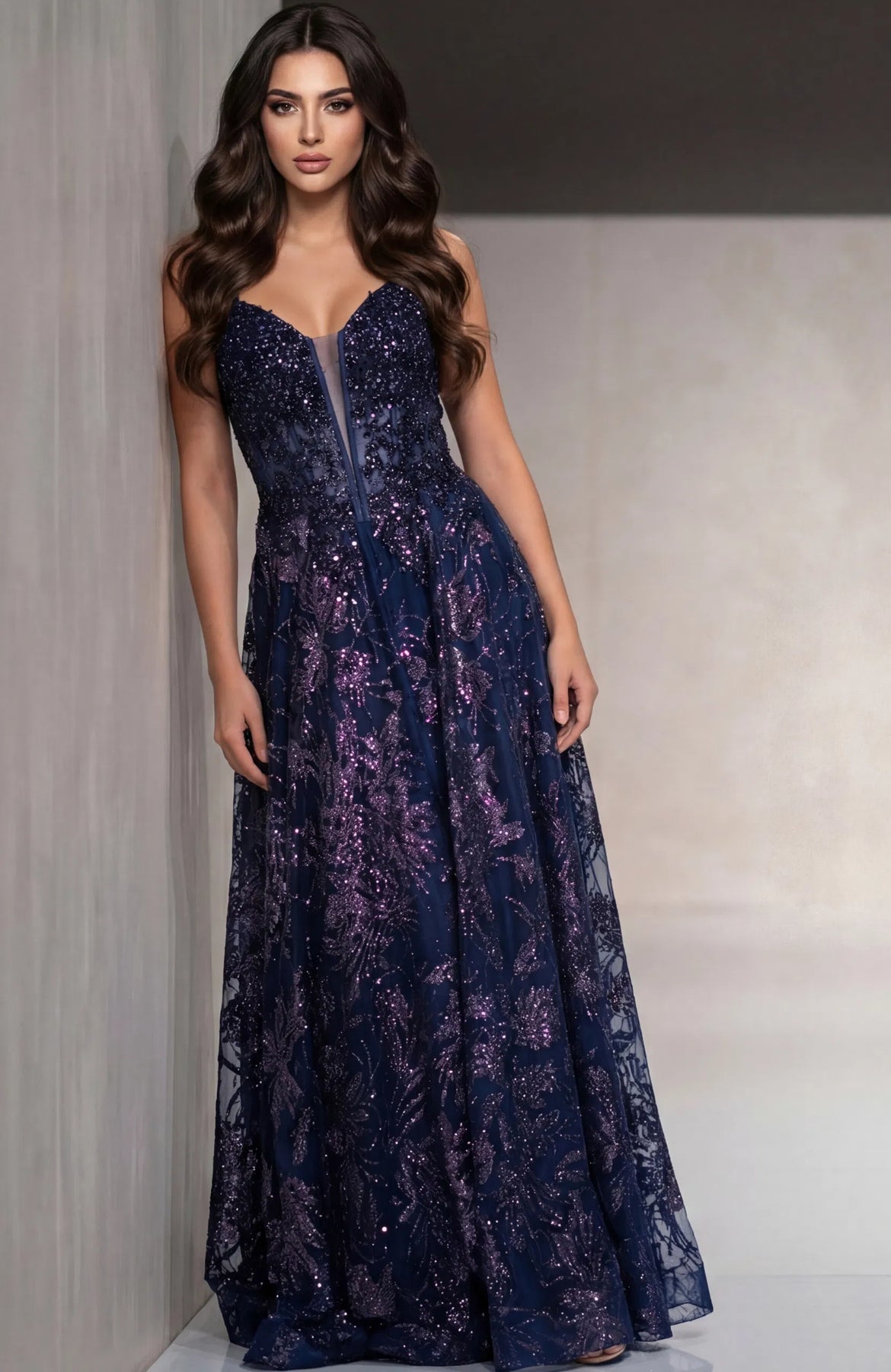Jovani 42199 - Sweetheart Applique Prom Dress