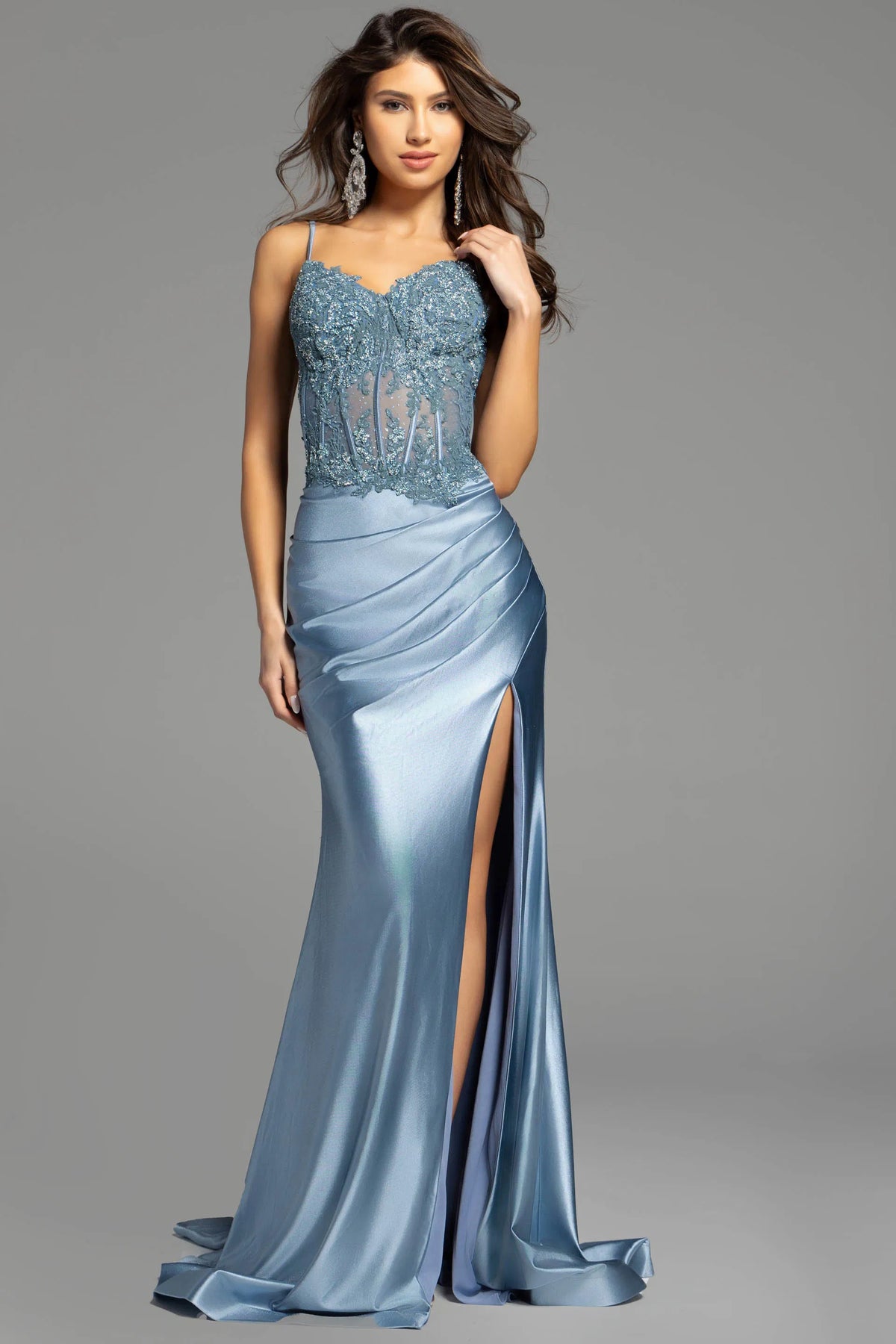 Jovani 42259 - Applique Detailed Prom Dress