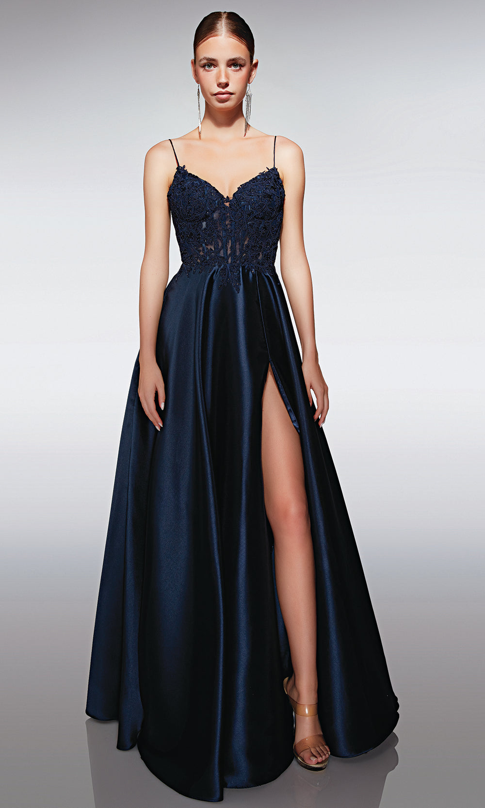 Aerie Couture 422 - Illusion Lace Up Evening Dress Prom Dresses