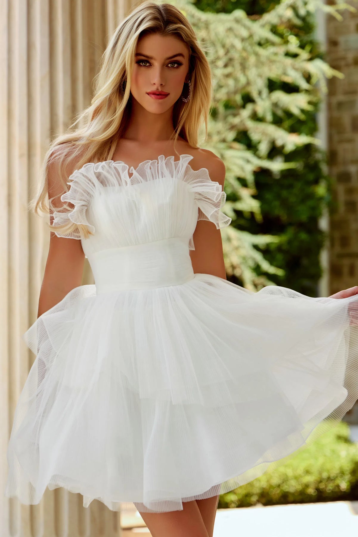 Jovani 42340 - Strapless Petal Dress