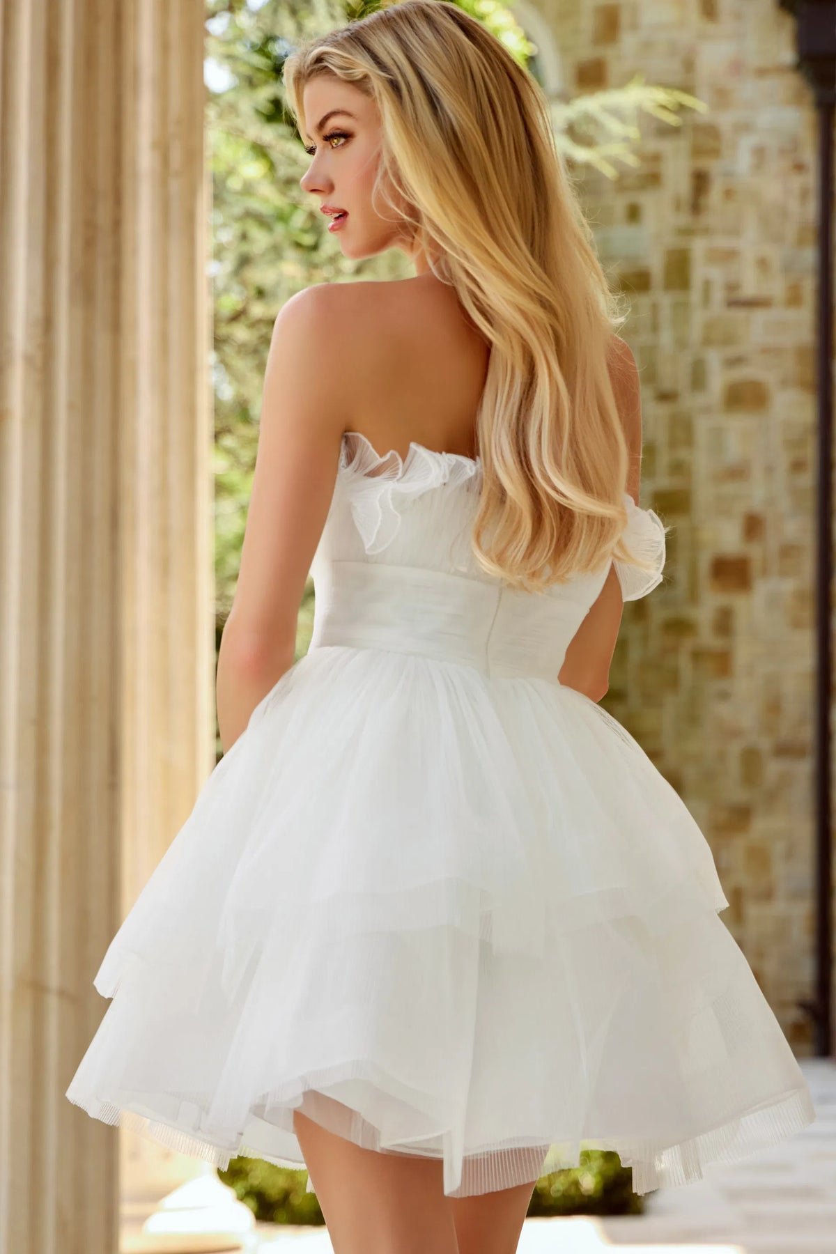 Jovani 42340 - Strapless Petal Dress