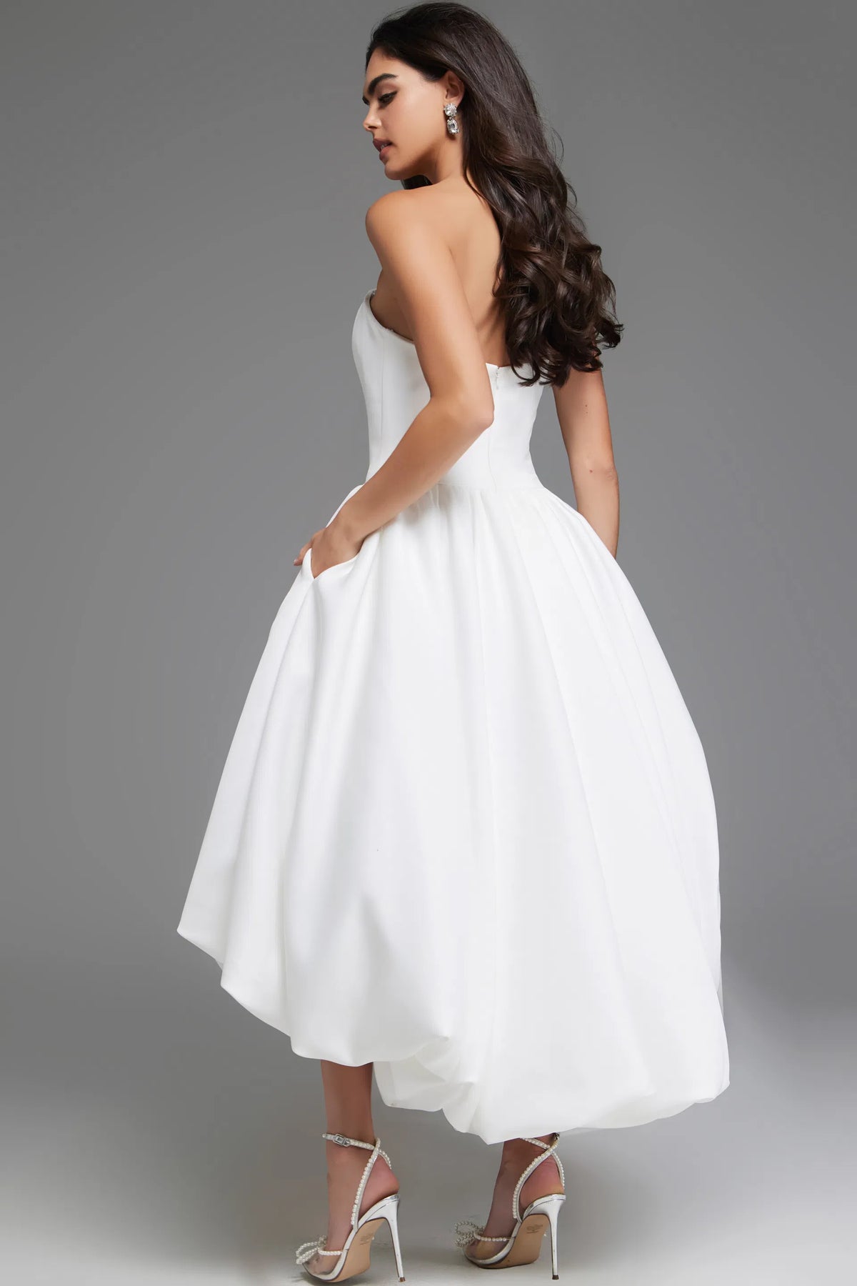 Jovani 42345 - Straight Across Hi-Low Evening Dress