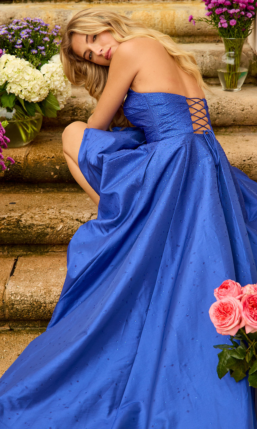 Ava Presley 42366 - Sweetheart Strapless Taffeta Evening DressProm Dresses in Blue