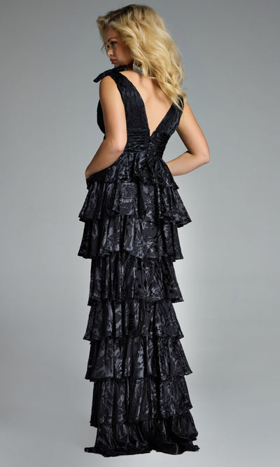 Jovani 42380 - Bow Strap Tiered A-Line Gown Formal Gowns
