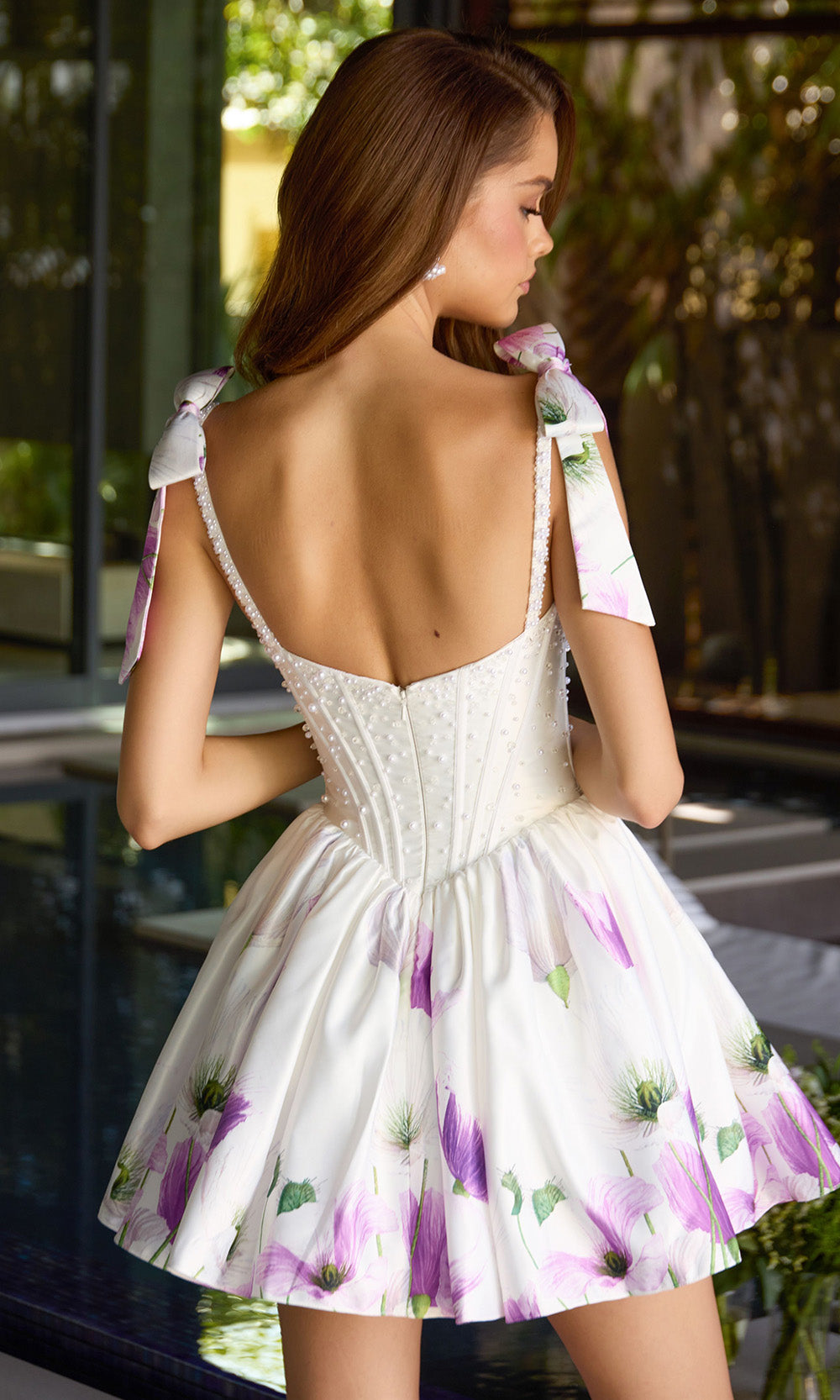 Ava Presley 42432 - Pearl Bodice Sleeveless Party Dress Cocktail Dresses in White and Purple