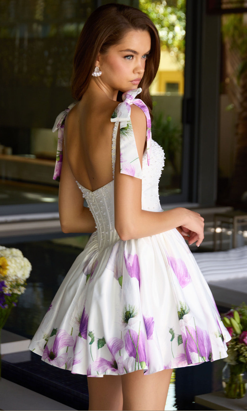 Ava Presley 42432 - Pearl Bodice Sleeveless Party Dress Cocktail Dresses in White and Purple