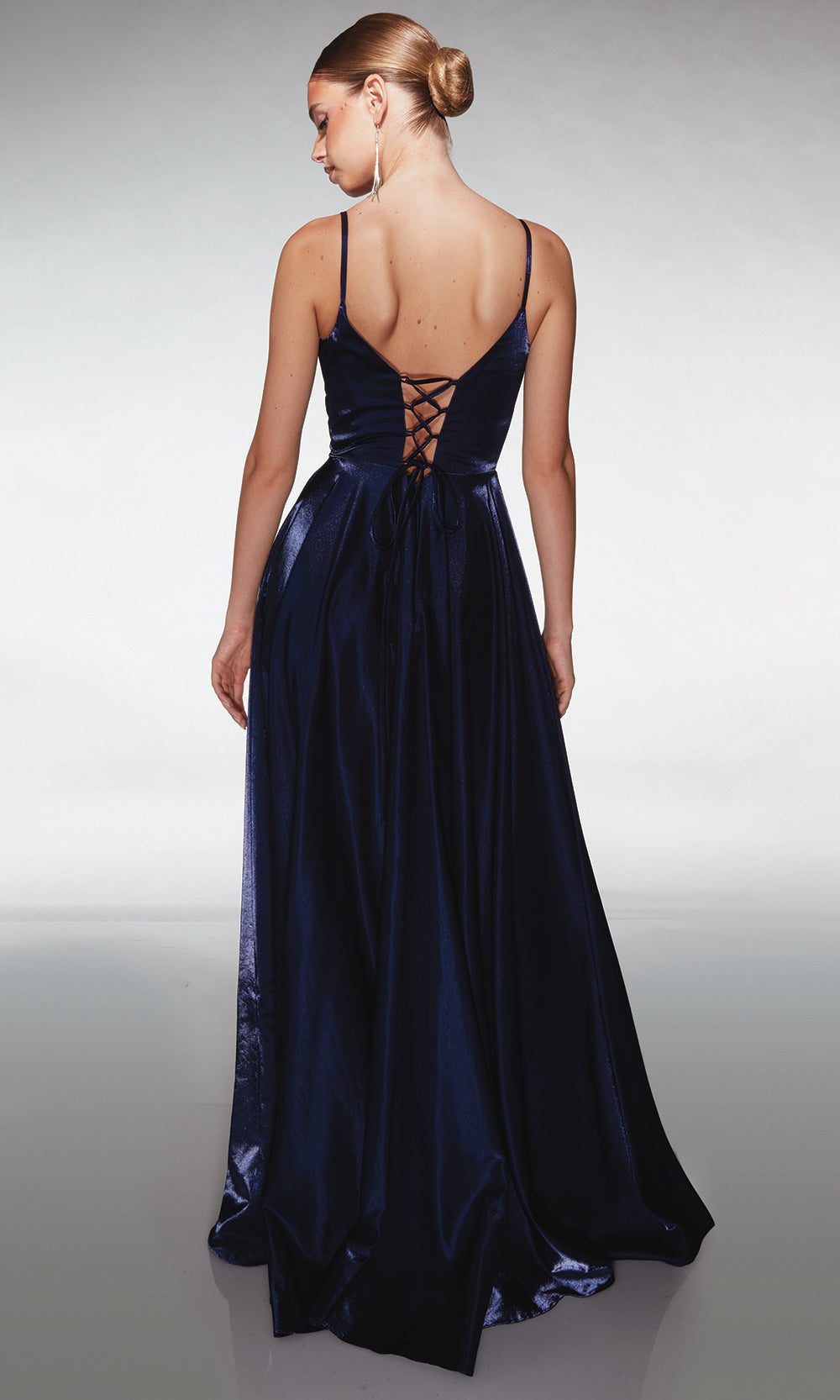Aerie Couture 424 - Satin Gown with Train and Fitted Bodice Prom Dresses