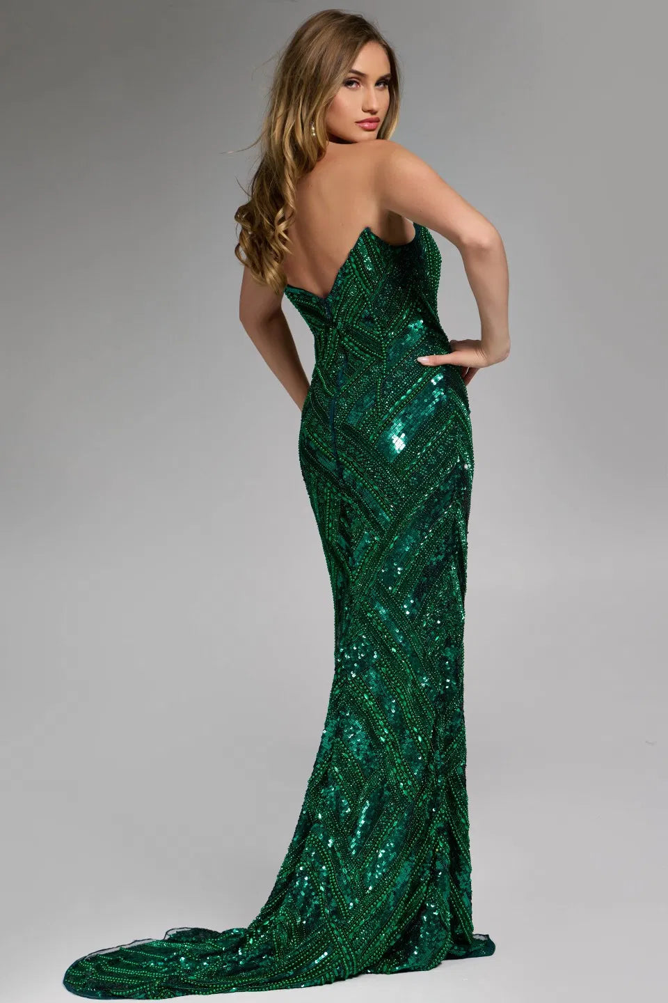 Jovani 42508 - Geometric Sequin Prom Dress