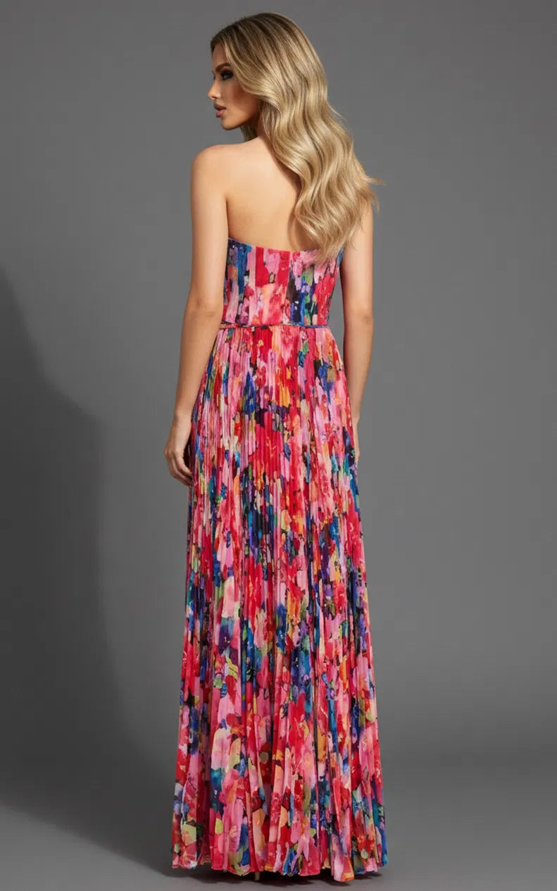 Jovani 42564 - Pleated Bodice Sweetheart Flowy Dress